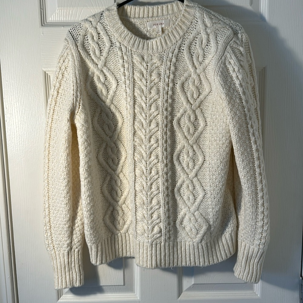 Chunky cream knit sweater